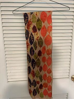 ECHO silk scarf leaf print